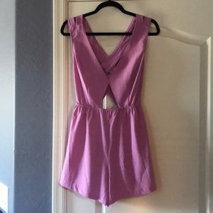 Tobi purple romper cross cross back